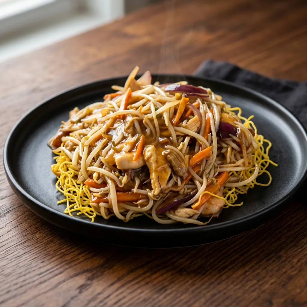 Cantonese chow mein at Golden Hill Chinese Food in NE Calgary, AB